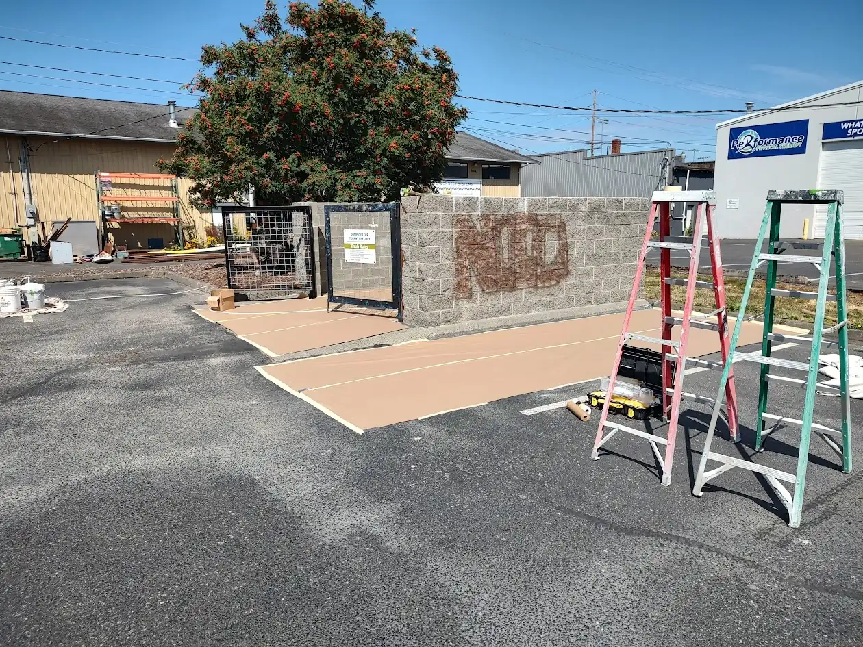 Garbage Enclosure Graffiti Coverup - Exterior Painting - Before 4